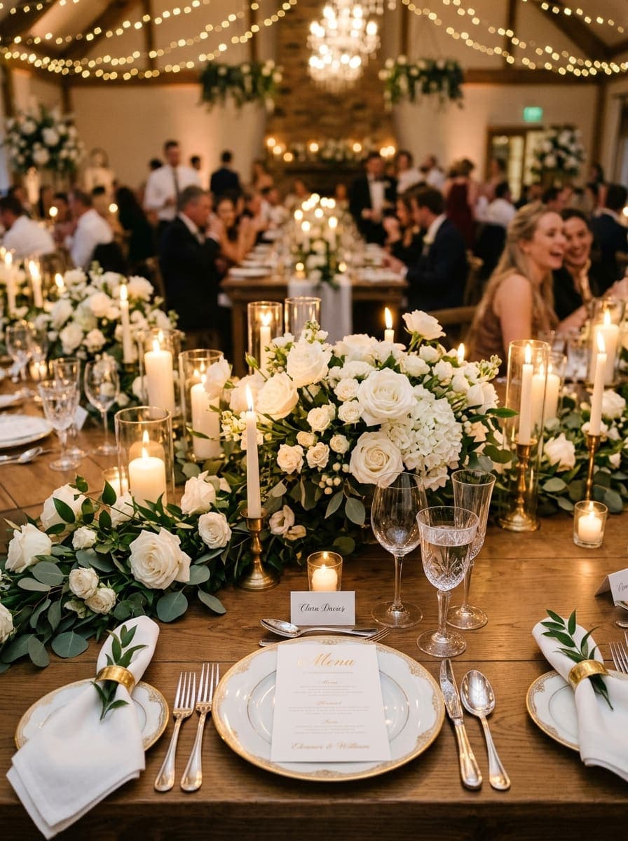 Wedding reception table setting